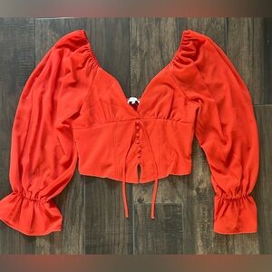 HYFVE Red/Orange Crop Top Sz M NWOT